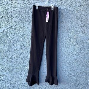 Aqua Ruffle Hem Dress Pants Girls’ Black Size Large